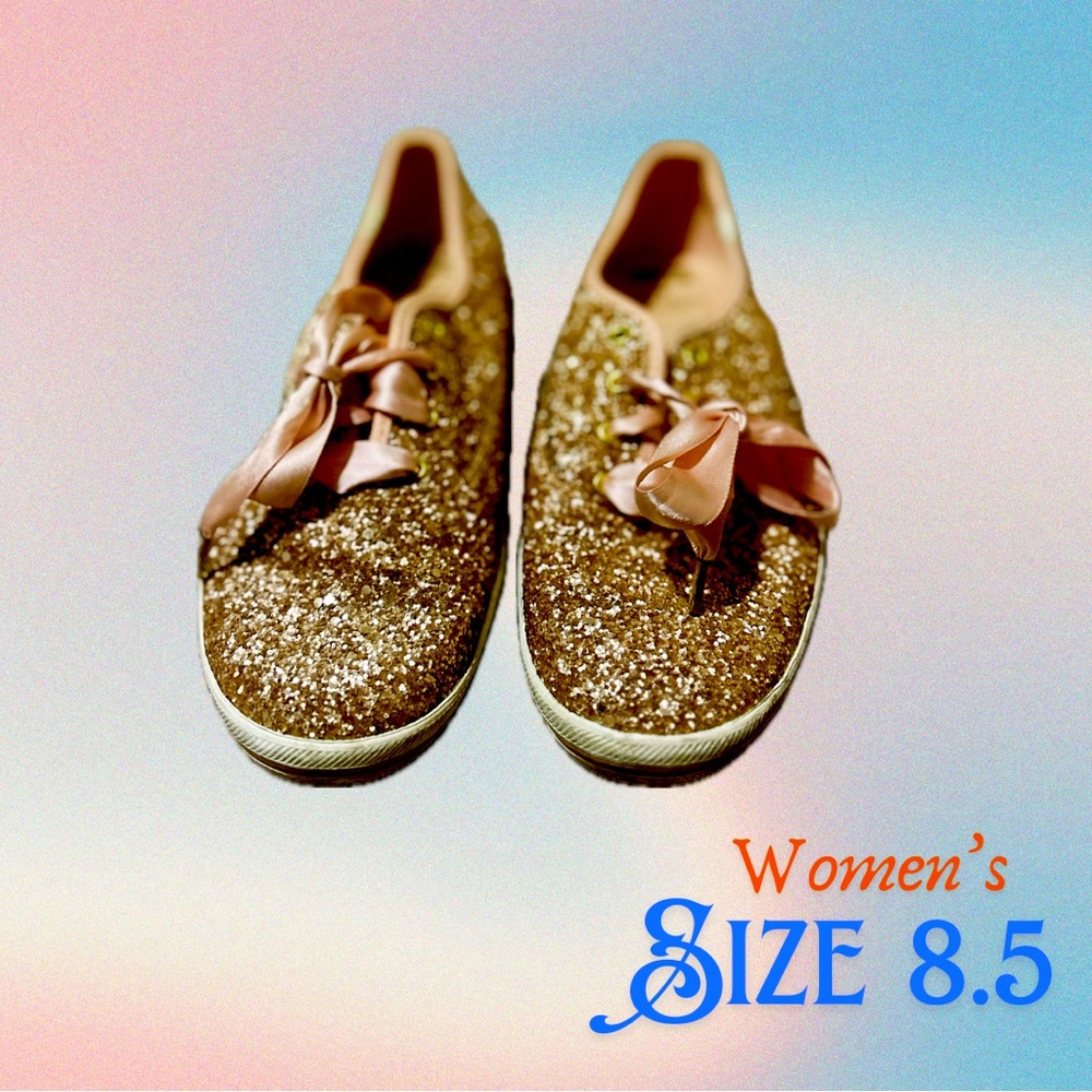Kate Spade x Keds | Rose Gold Glitter Tennis Shoes | Size 8.5